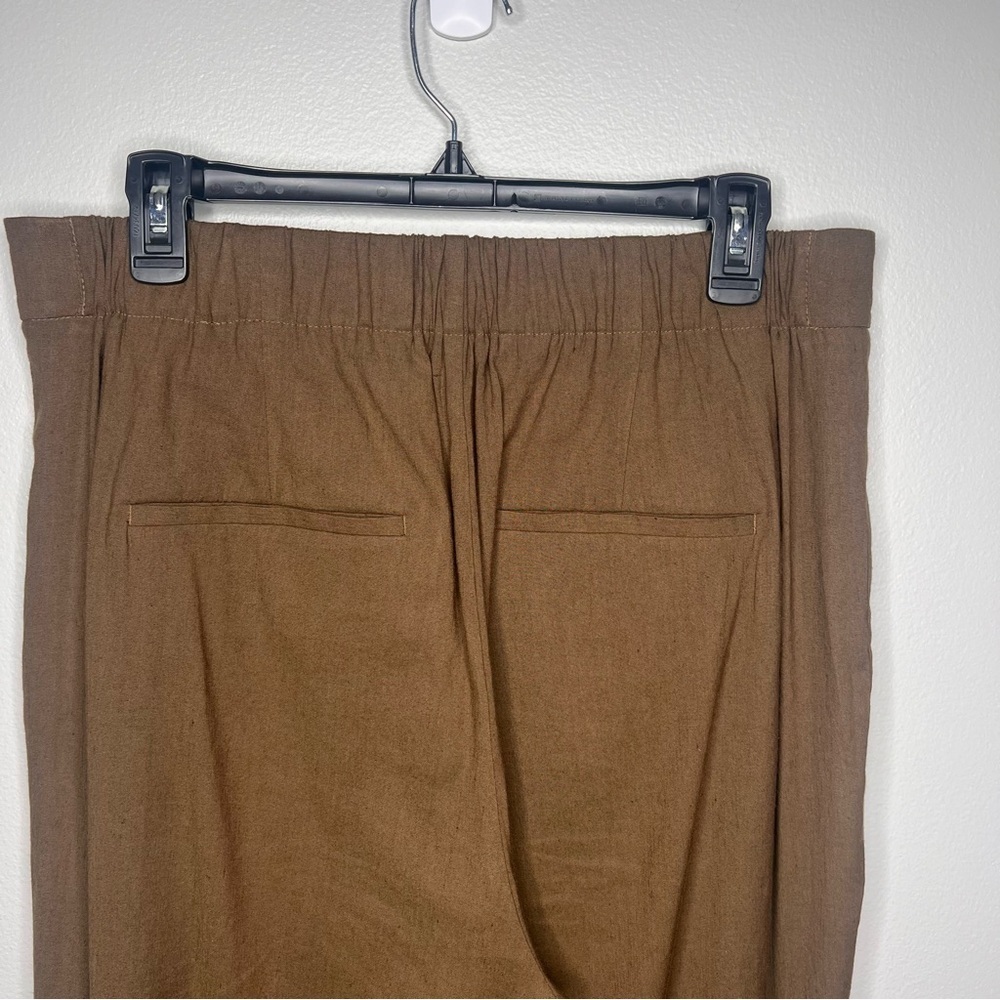 VINCE Women’s Linen-Blend High-Waist Pull-On Pant Sz. Large Olive Green Trousers - Picture 6 of 13